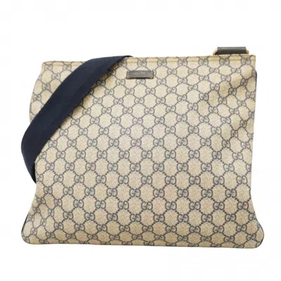 Pre-owned Gucci Beige Navy Pvc Shoulder Bag () In Multi