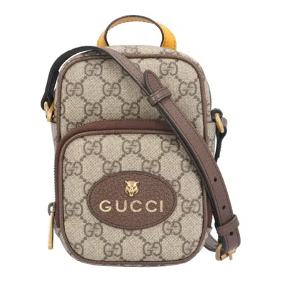 Pre-owned Gucci Beige Yellow Gg Supreme Canvas Shoulder Bag () In Multi