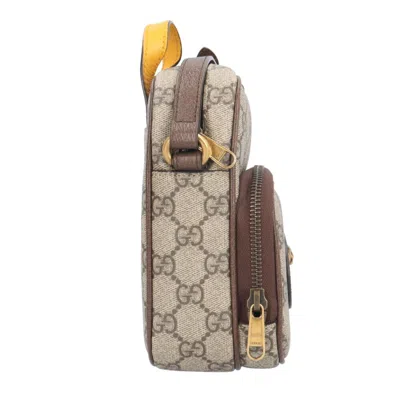 Pre-owned Gucci Beige Yellow Gg Supreme Canvas Shoulder Bag () In Multi