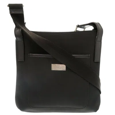 Pre-owned Gucci Black Canvas Leather Shoulder Bag ()