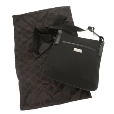 Pre-owned Gucci Black Canvas Leather Shoulder Bag ()