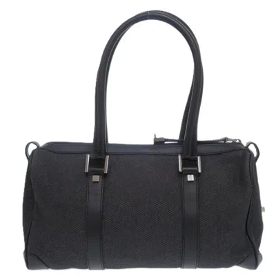 Pre-owned Gucci Black Denim Leather Boston Bag Handbag ()