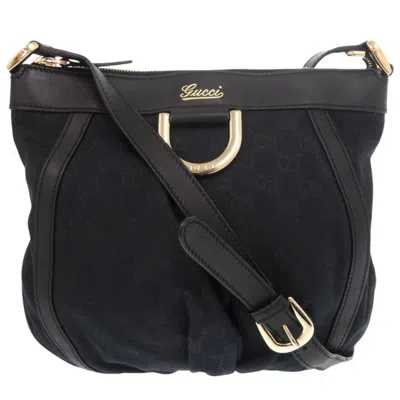 Pre-owned Gucci Black Gg Canvas Leather Shoulder Bag ()