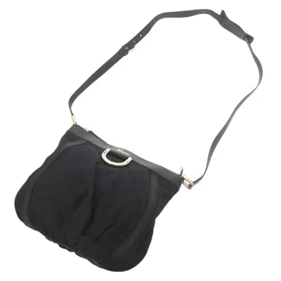 Pre-owned Gucci Black Gg Canvas Leather Shoulder Bag ()