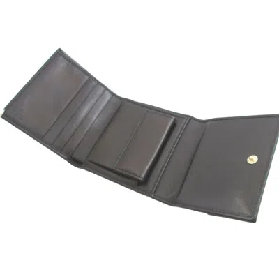 Pre-owned Gucci Black Gg Canvas Leather Wallet (tri-fold) ()