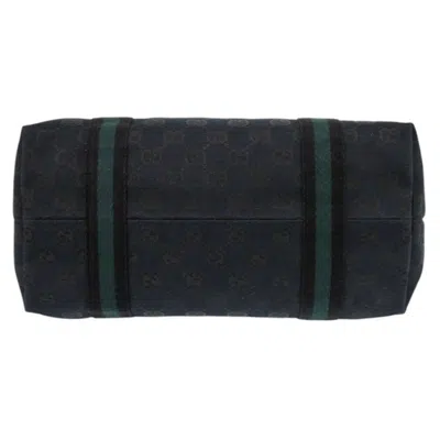 Pre-owned Gucci Black Green Canvas Tote Bag () In Multi