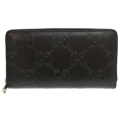 Pre-owned Gucci Black Leather Long Wallet (bi-fold) ()