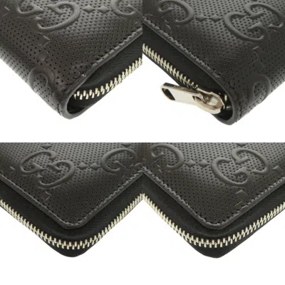 Pre-owned Gucci Black Leather Long Wallet (bi-fold) ()