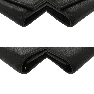 Pre-owned Gucci Black Leather Long Wallet (bi-fold) ()