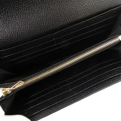 Pre-owned Gucci Black Leather Long Wallet (bi-fold) ()