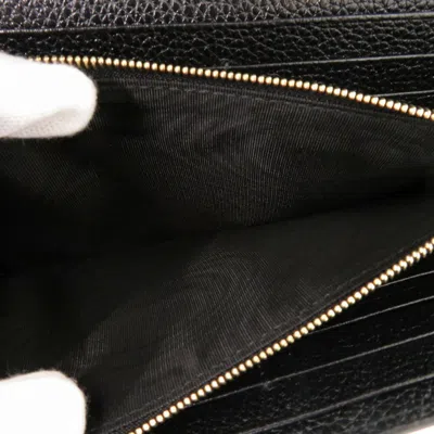 Pre-owned Gucci Black Leather Long Wallet (bi-fold) ()