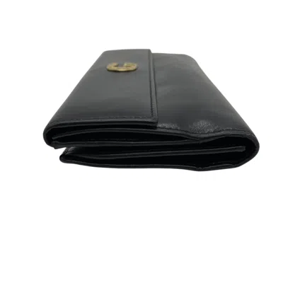 Pre-owned Gucci Black Leather Long Wallet (bi-fold) ()