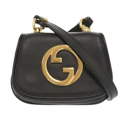 Pre-owned Gucci Black Leather Pouch Shoulder Bag ()