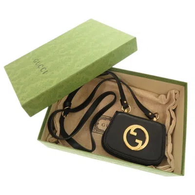 Pre-owned Gucci Black Leather Pouch Shoulder Bag ()