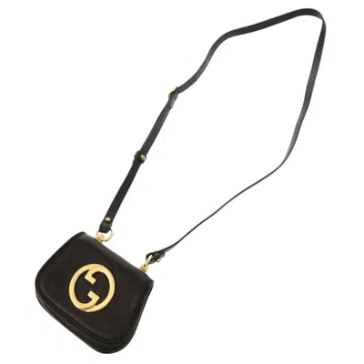 Pre-owned Gucci Black Leather Pouch Shoulder Bag ()