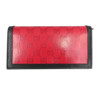 Pre-owned Gucci Black Red Color Gg Crystal Chain/shoulder Wallet () In Multi