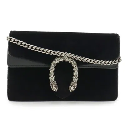 Pre-owned Gucci Black Suede Leather Clutch Bag Shoulder Bag ()