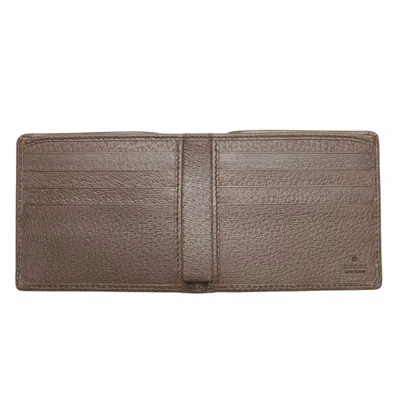 Pre-owned Gucci Brown Canvas Leather Wallet (bi-fold) ()