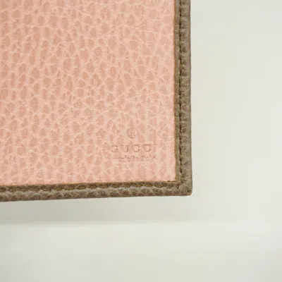 Pre-owned Gucci Brown Pink Leather Long Wallet (bi-fold) () In Multi