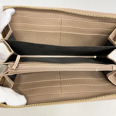 Pre-owned Gucci Brown Pink Pvc Leather Long Wallet (bi-fold) () In Multi