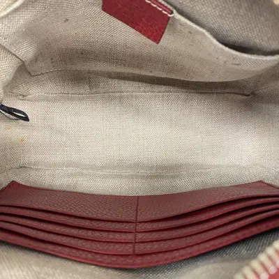 Pre-owned Gucci Brown Red Color Canvas Shoulder Bag () In Multi