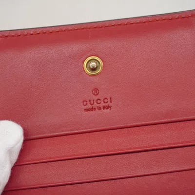 Pre-owned Gucci Brown Red Color Pvc Wallet (bi-fold) () In Multi