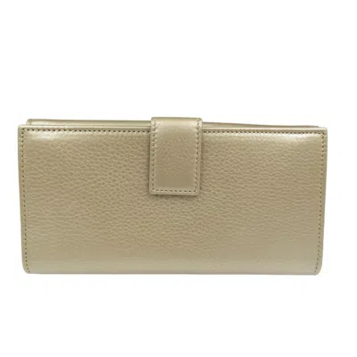Pre-owned Gucci Champagne Leather Long Wallet (bi-fold) () In Gold