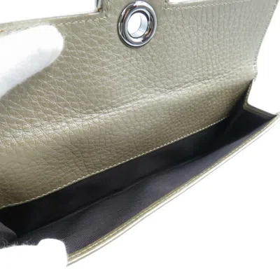 Pre-owned Gucci Champagne Leather Long Wallet (bi-fold) () In Gold