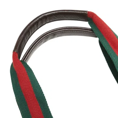 Pre-owned Gucci Gg Canvas Beige Brown Canvas Leather Tote Bag ()