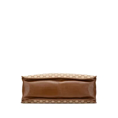 Pre-owned Gucci Gg Canvas Beige Brown Gg Canvas Tote Bag ()