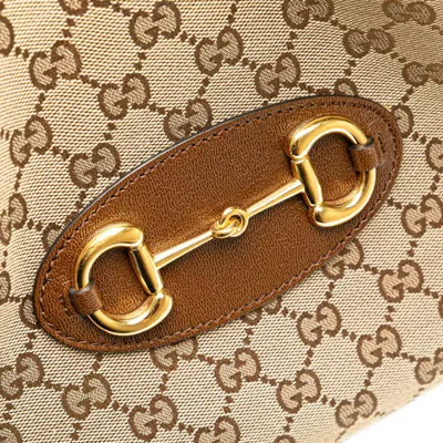Pre-owned Gucci Gg Canvas Beige Brown Gg Canvas Tote Bag ()
