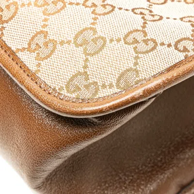 Pre-owned Gucci Gg Canvas Beige Brown Gg Canvas Tote Bag ()