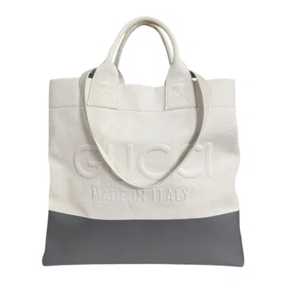 Pre-owned Gucci Gg Canvas Beige Gray Gg Canvas Tote Bag ()