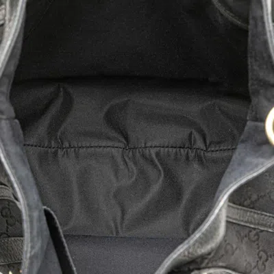 Pre-owned Gucci Gg Canvas Black Gg Canvas Leather Handbag Shoulder Bag ()