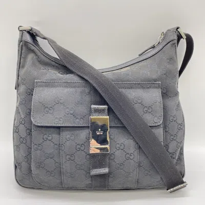 Pre-owned Gucci Gg Canvas Black Gg Canvas Shoulder Bag ()