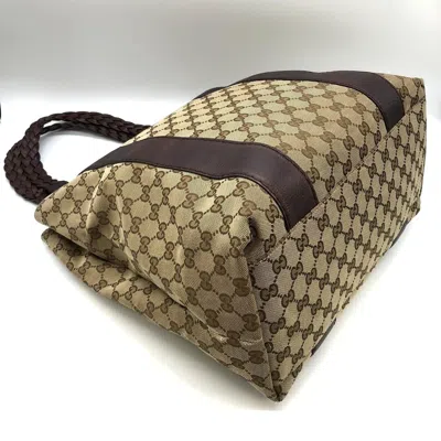 Pre-owned Gucci Gg Canvas Brown Gg Canvas Handbag Tote Bag ()