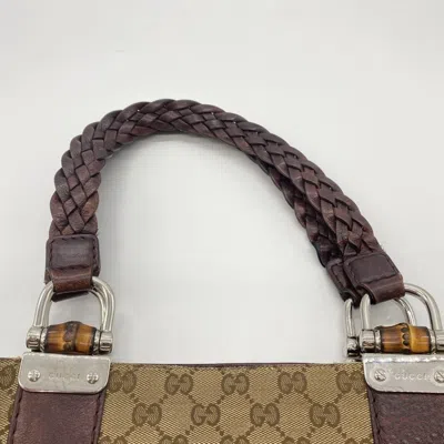 Pre-owned Gucci Gg Canvas Brown Gg Canvas Handbag Tote Bag ()