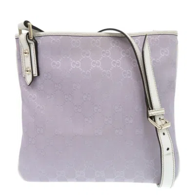 Pre-owned Gucci Gg Canvas Purple White Gg Canvas Shoulder Bag ()