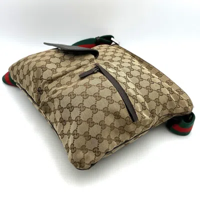 Pre-owned Gucci Gg Canvas Brown Gg Canvas Leather Shoulder Bag ()