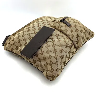 Pre-owned Gucci Gg Canvas Brown Gg Canvas Leather Shoulder Bag ()