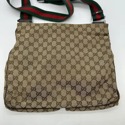 Pre-owned Gucci Gg Canvas Brown Gg Canvas Leather Shoulder Bag ()