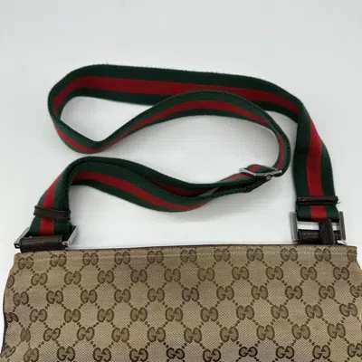 Pre-owned Gucci Gg Canvas Brown Gg Canvas Leather Shoulder Bag ()