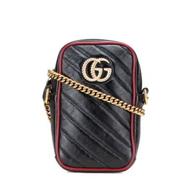 Pre-owned Gucci Gg Marmont Black Leather Shoulder Bag ()