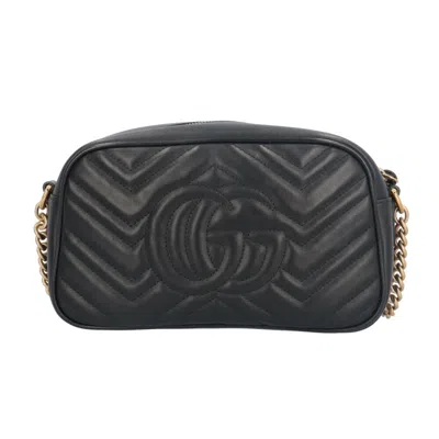 Pre-owned Gucci Gg Marmont Black Leather Shoulder Bag ()