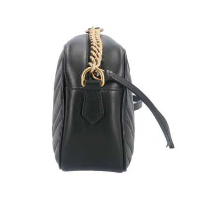 Pre-owned Gucci Gg Marmont Black Leather Shoulder Bag ()