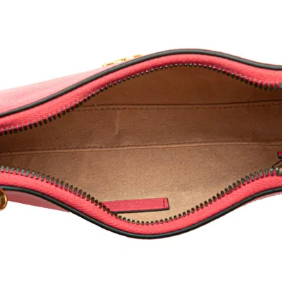 Pre-owned Gucci Gg Marmont Pink Leather Handbag Shoulder Bag ()