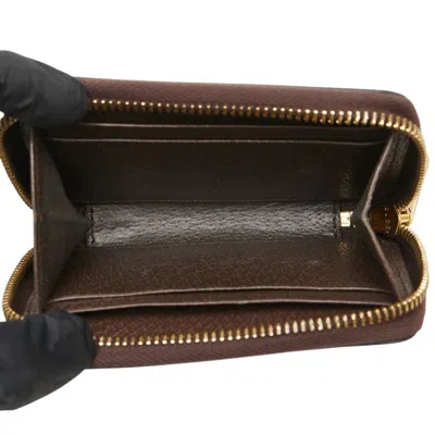 Pre-owned Gucci Gg Supreme Beige Brown Pvc Leather Coin Purse/coin Case ()