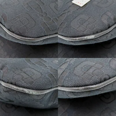 Pre-owned Gucci Horsebit Black Canvas Shoulder Bag ()