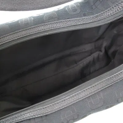 Pre-owned Gucci Horsebit Black Canvas Shoulder Bag ()