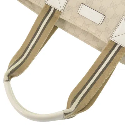 Pre-owned Gucci Ivory Gg Canvas Tote Bag () In White